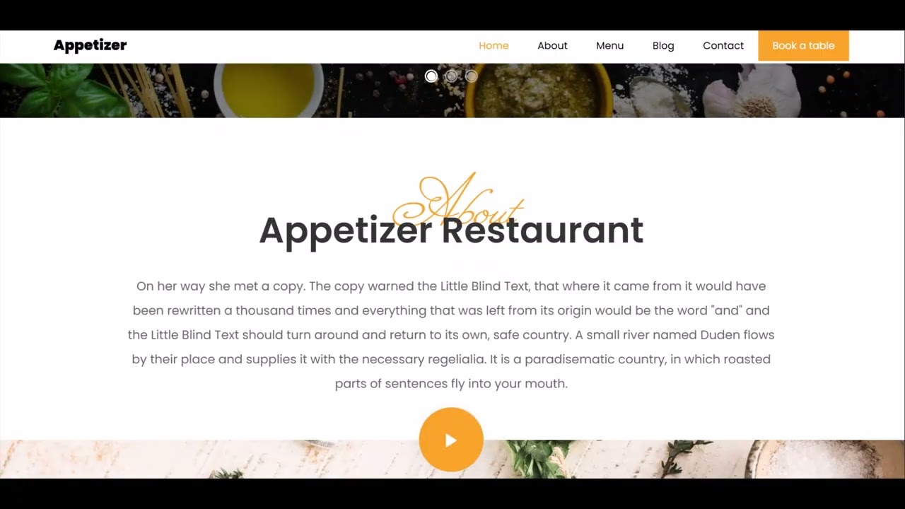 Appetizer Restaurant App Demo
