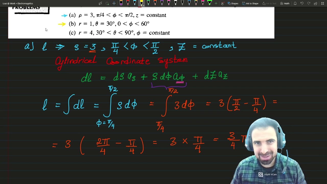 EM_3.3-Problem 3.1-Line Integrals in Cylindrical and Spherical Coordinate Systems