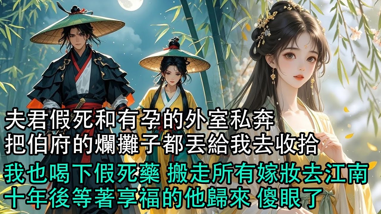 【一口氣看完】夫君假死和有孕的外室私奔，把伯府的爛攤子都丟給我去收拾，我也喝下假死藥 搬走所有嫁妝去江南，十年後等著享福的他歸來 傻眼了#古言 #有聲小說 #情感故事