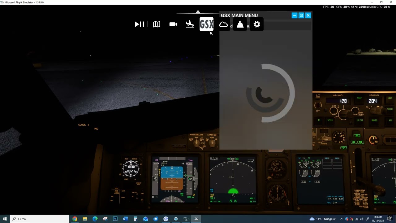 PMDG 737 BBJ Rainy Crosswind Landing in Rovaniemi EFRO ILS 21 on VATSIM with ATC