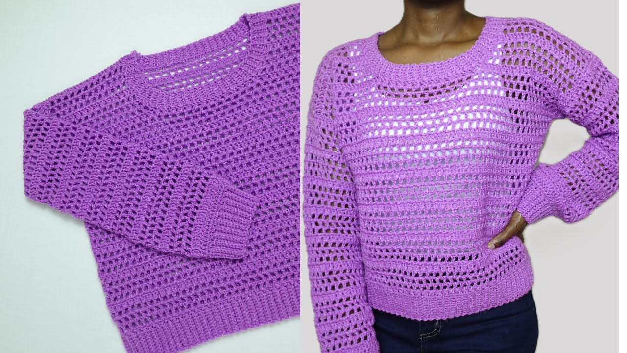 Easy Crochet Mesh Stitch Sweater | Beginner friendly Summer Sweater Tutorial.