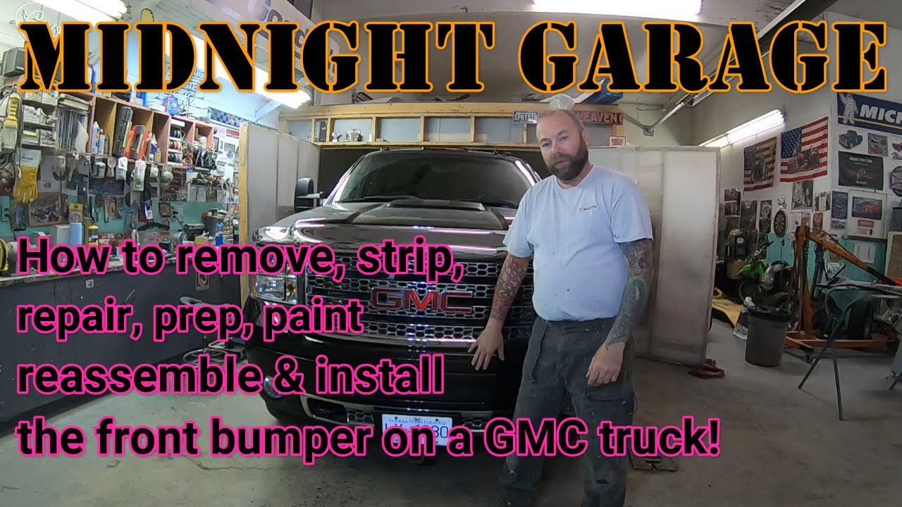 GMC truck front bumper removal and paint