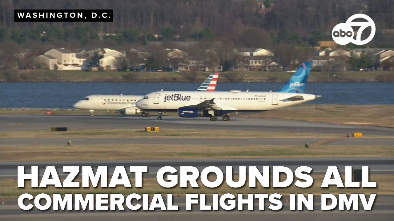 Hazmat grounds all commercial flights in DMV