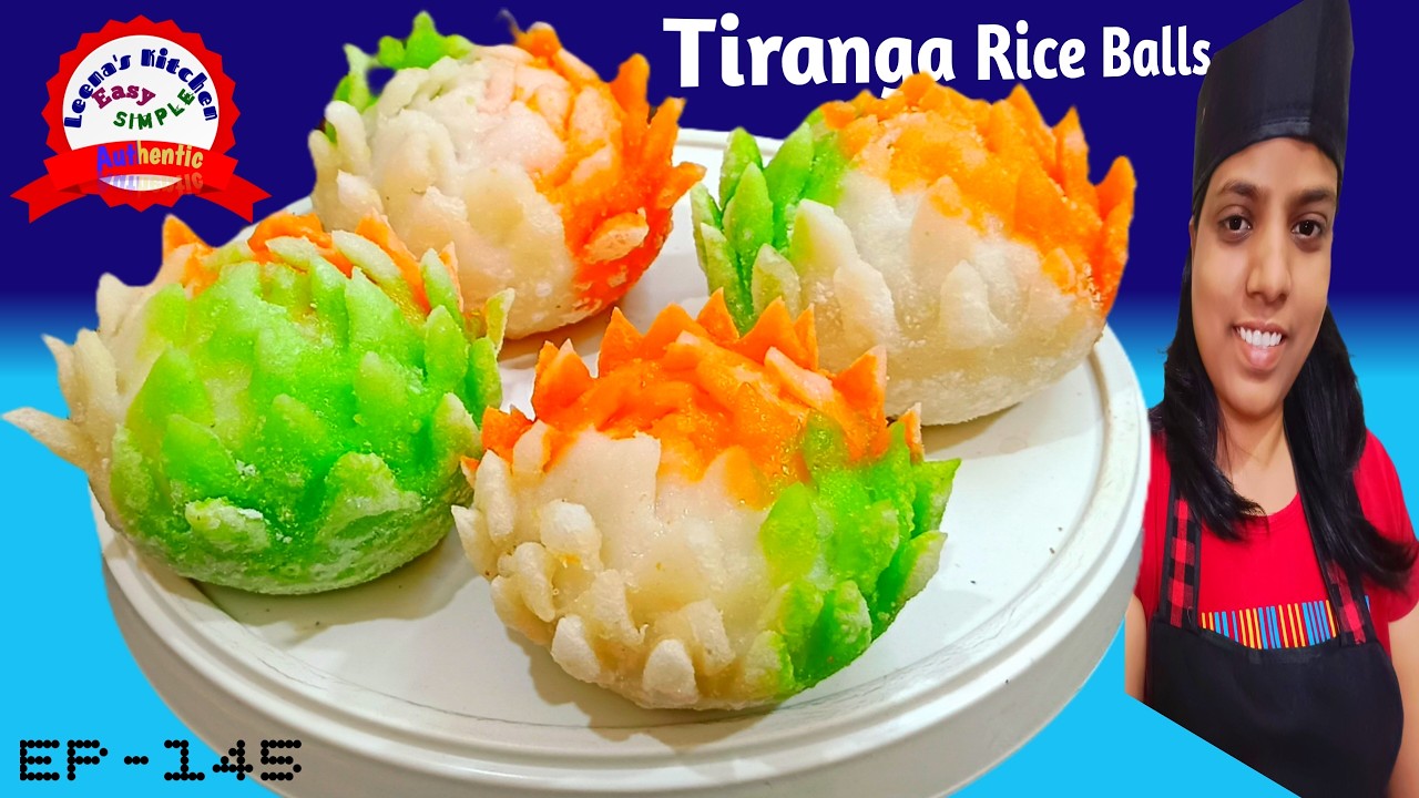 Republic Day Special Fried Flower Rice Pitha|Tiranga Sweet Recipe with Coconut &Jaggery 🇮🇳 #tiranga