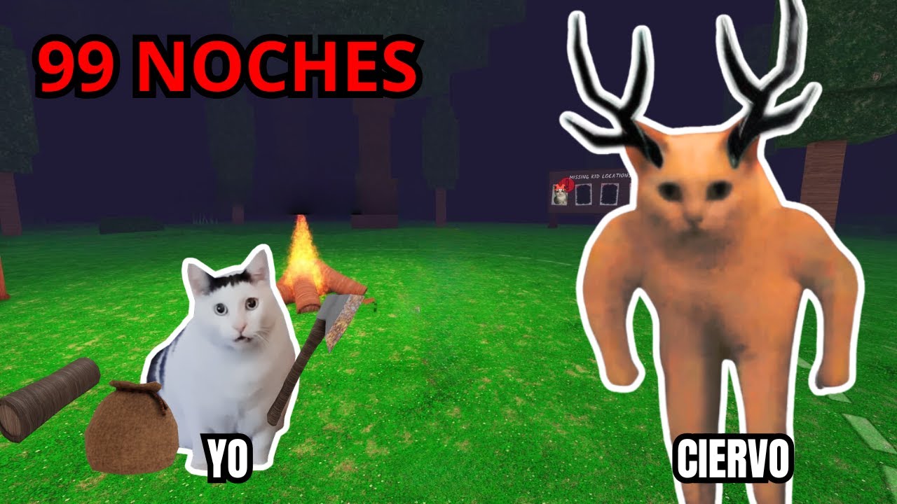 99 NOCHES EN EL BOSQUE con memes de gatos (ROBLOX)