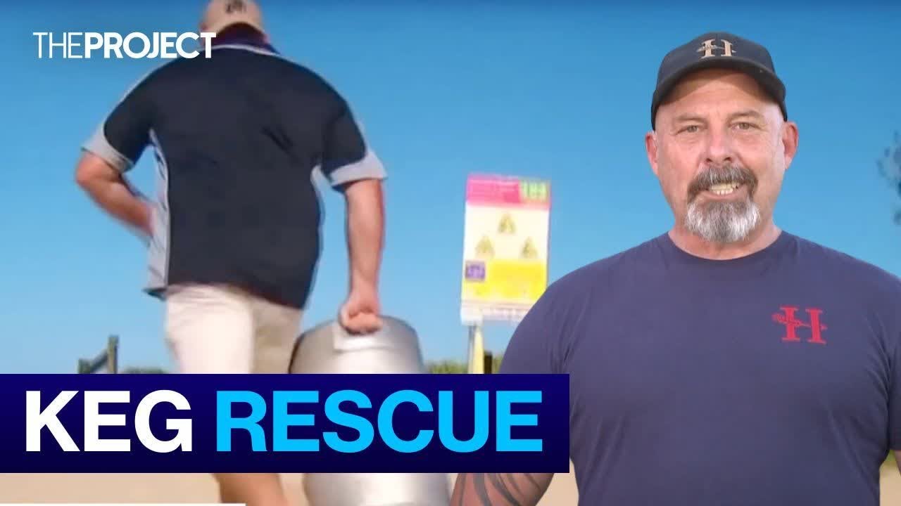 Incredible Moment Man Rescues Father And Son From Rip With Beer Keg