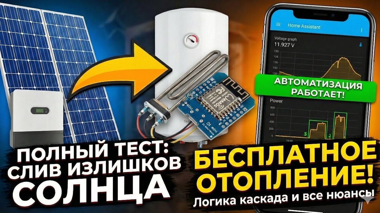 Слив излишков СЭС в отопление: Разбор автоматизации, приоритетов, логики и нюансов в Home Assistant.