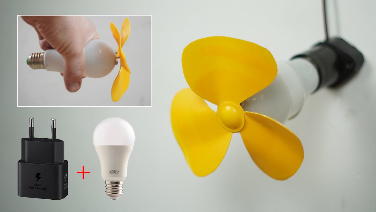how to make ceiling fan from old led bulb | led bulb & charger