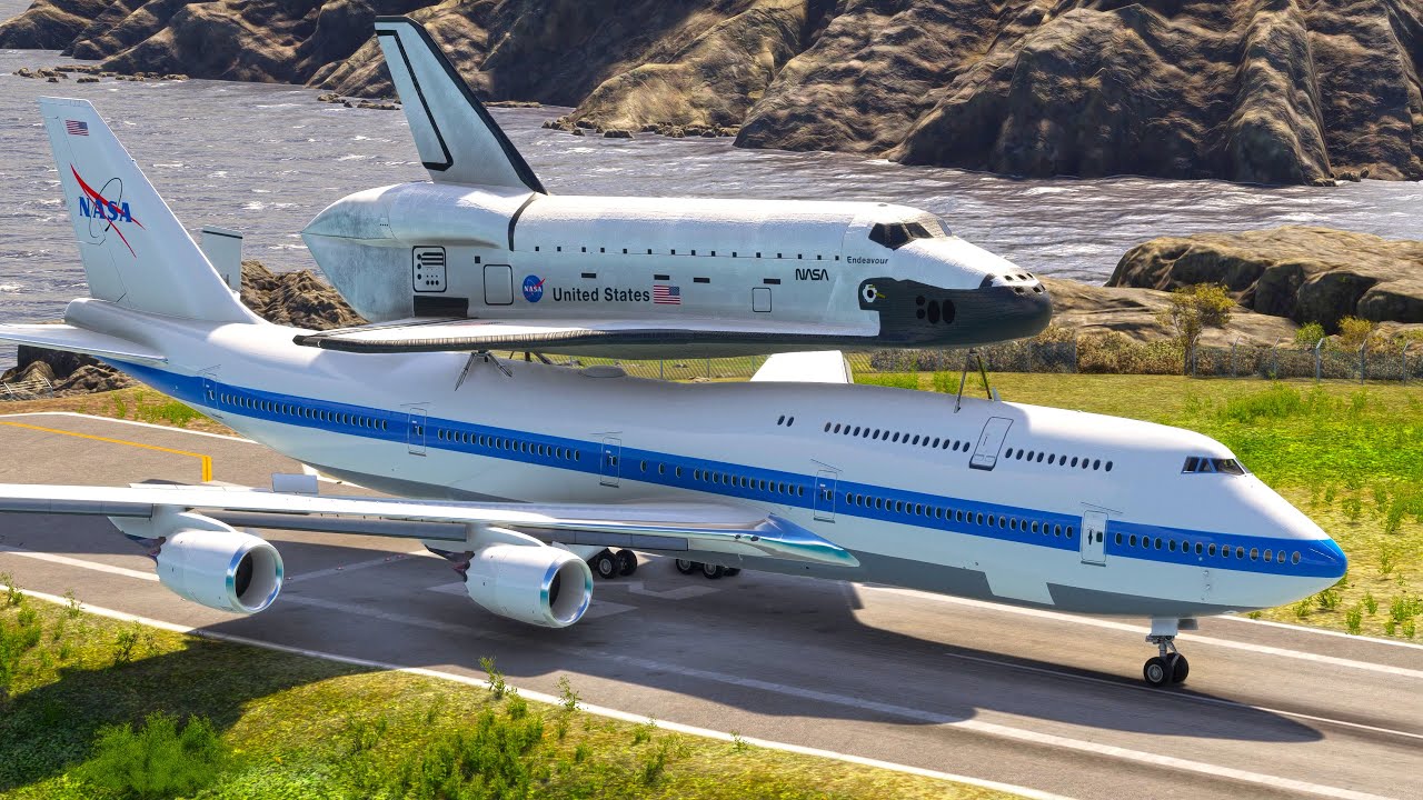 The Extreme Takeoff Boeing 747 of NASA from a Short Runway