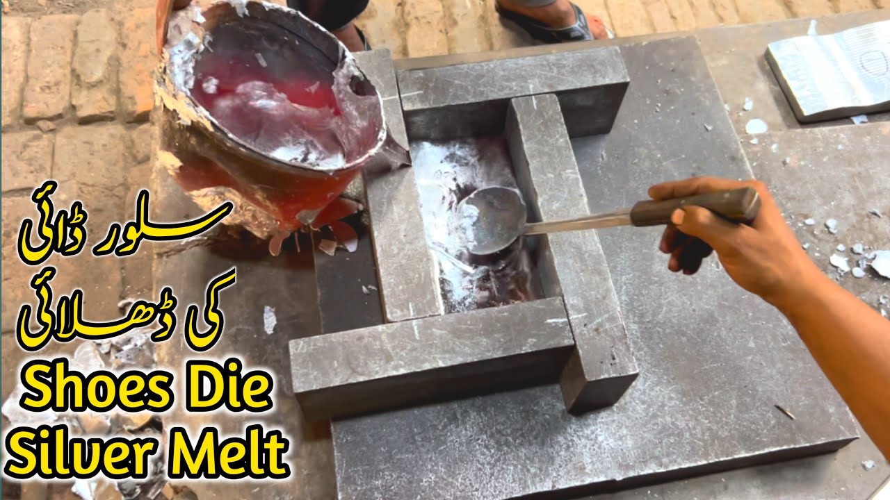 Live Shoe Die making from Aluminum melt at a local factory in Lahore