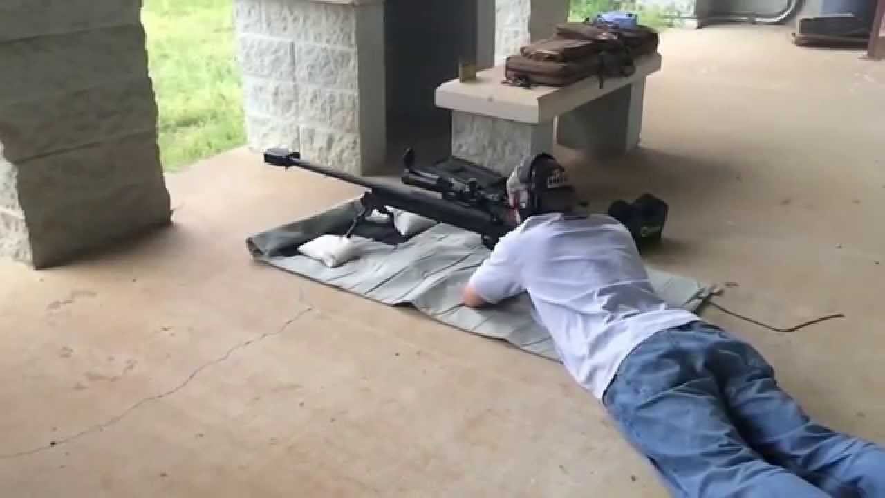Buddy firing the Armalite AR 50 BMG