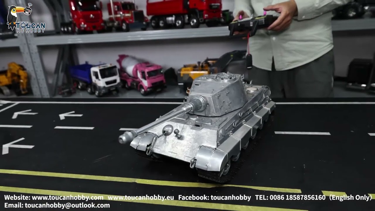 100% металлический Mato 1:16 1228 танк King Tiger RC, откат корпуса, шарики BB, дымление ствола с...