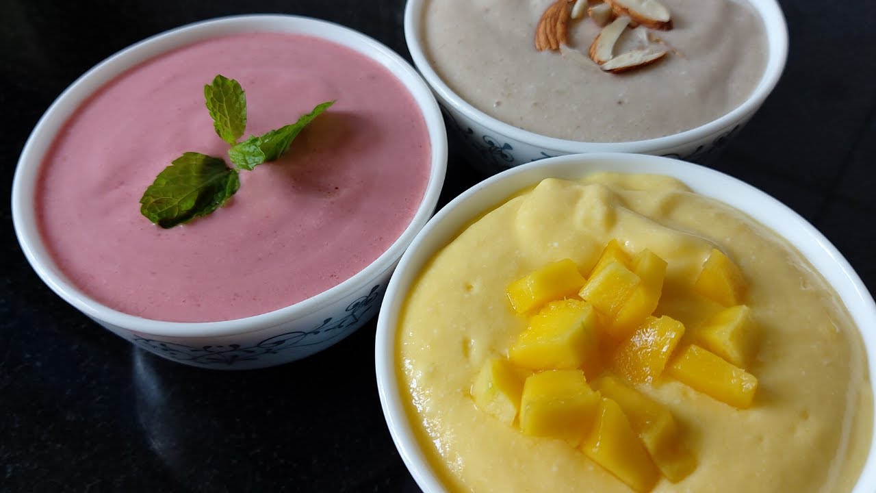 Homemade Fruit Yogurt Recipes | Flavored Yogurt 3 Ways | Strawberry | Banana | Mango | Ep: 77