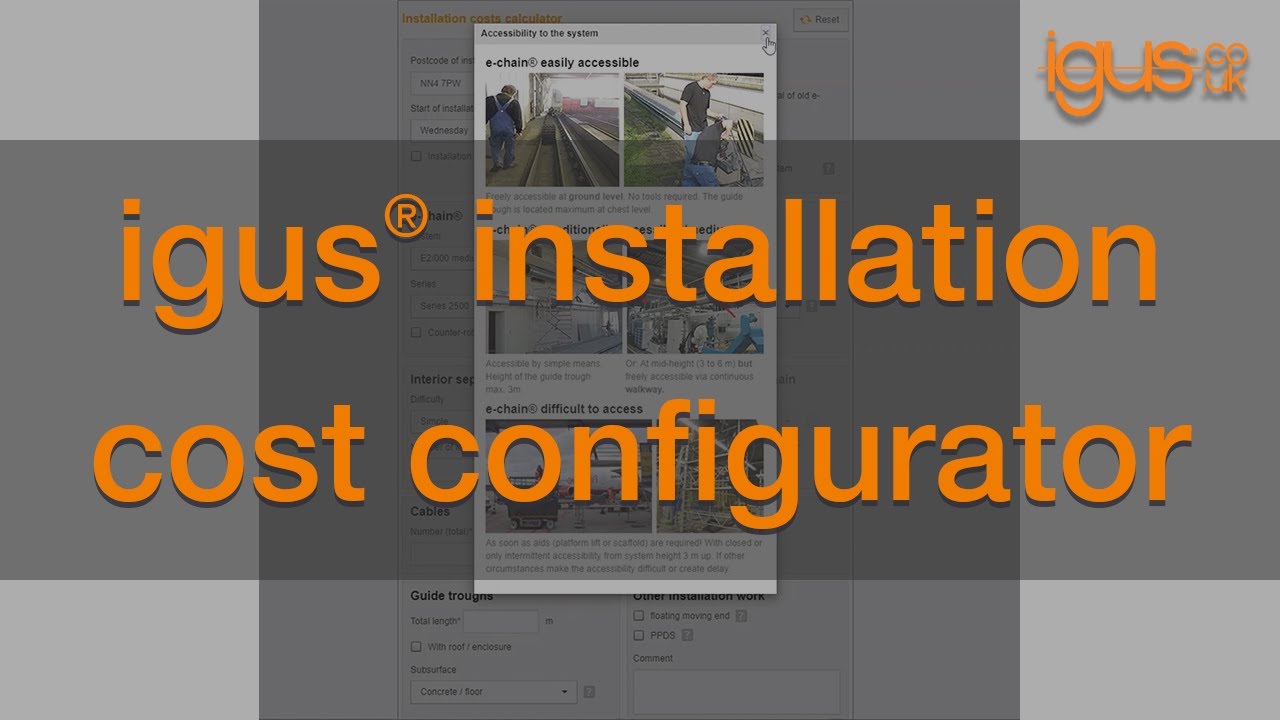 e-chain&reg; installation cost configurator | igus&reg;