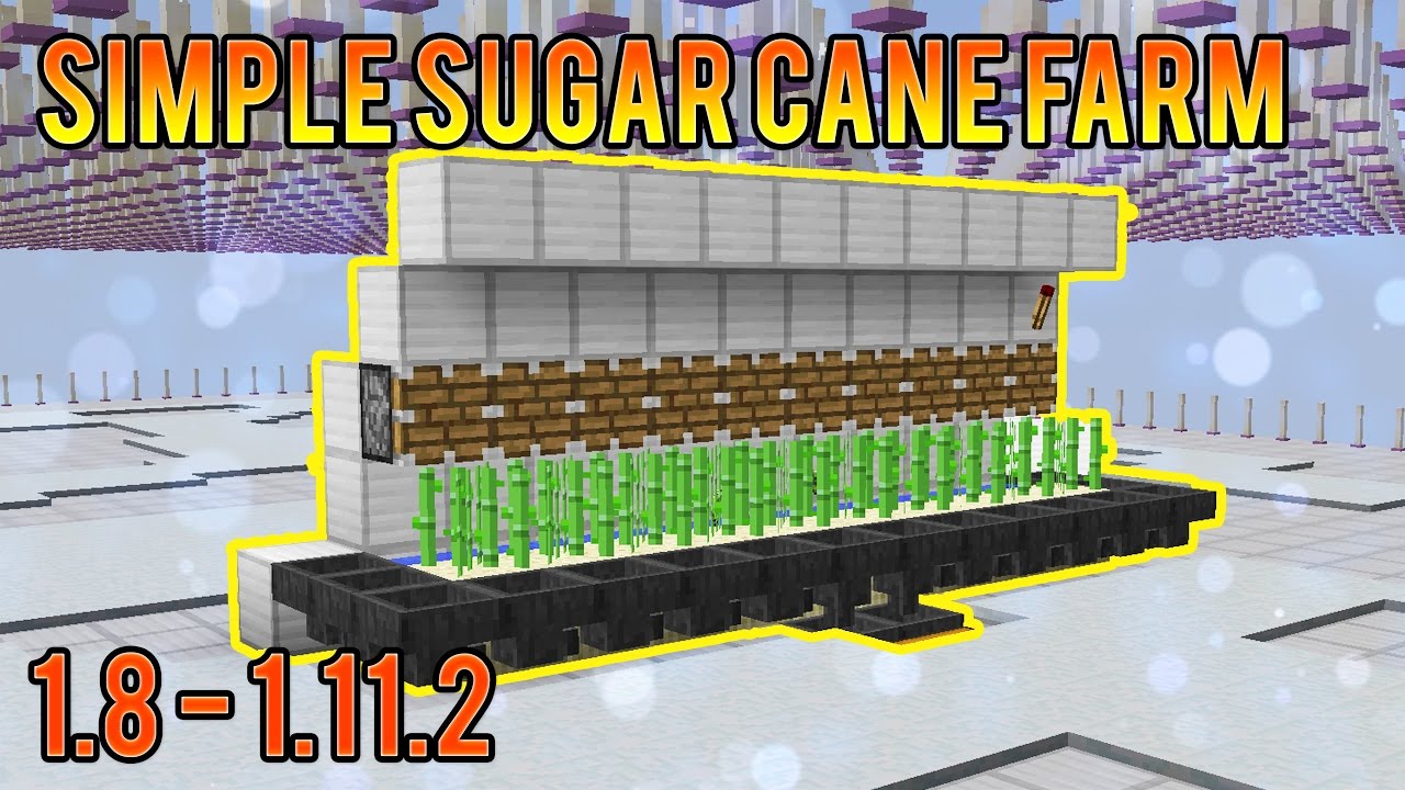 Minecraft Best Simple Sugar Cane Farm Skyblock and Survival 1.8 - 1.11.2