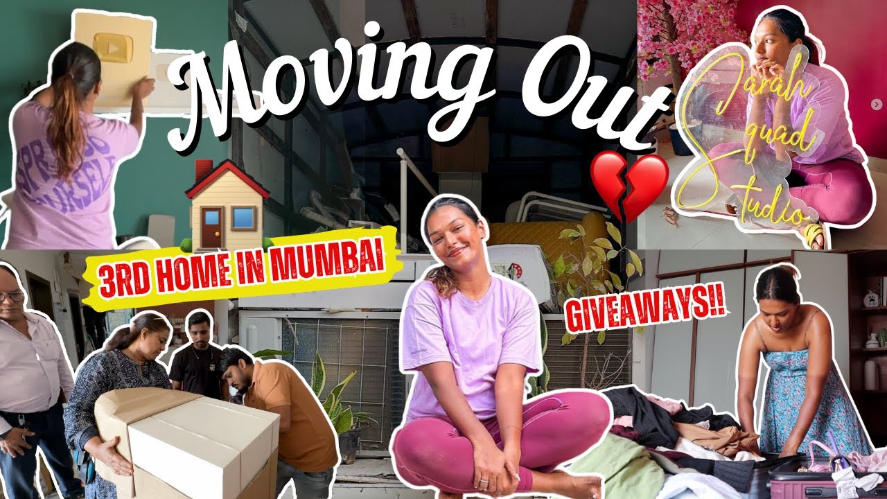 Moving OUT Vlog! Declutter & Shift to My 3rd Rental Home in Bombay 🥲 #HustleWSar