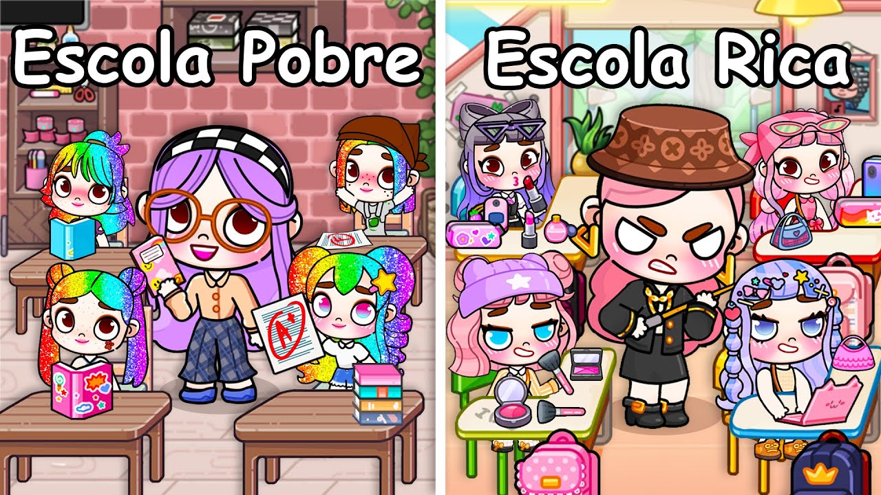 Escola Rica VS Escola Pobre | História Triste de Avatar World | Pazu Games