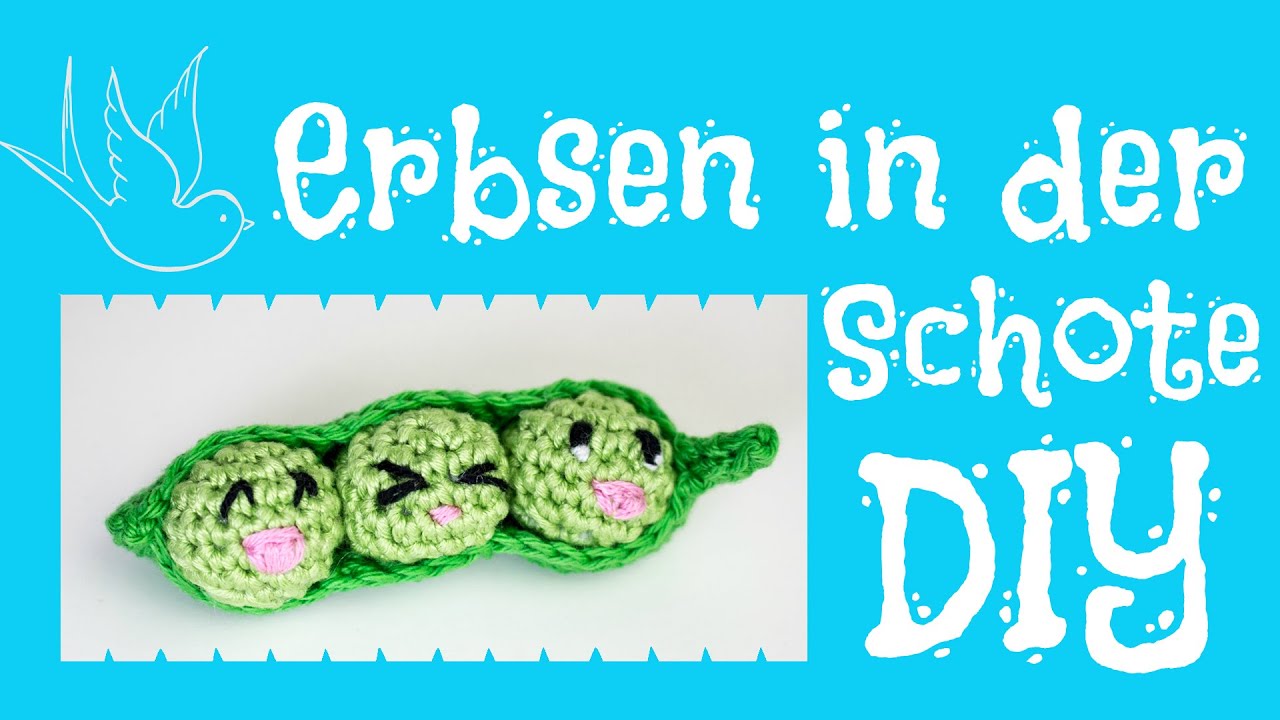 Erbsen in der Schote häkeln 🌽 *Do it Yourself* Amigurumi | Food-Woche by justMiko