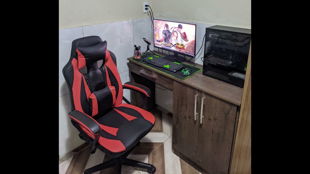 Cadeira Gamer Preta e vermelha Nell 100 melhor custo benefício 2022!