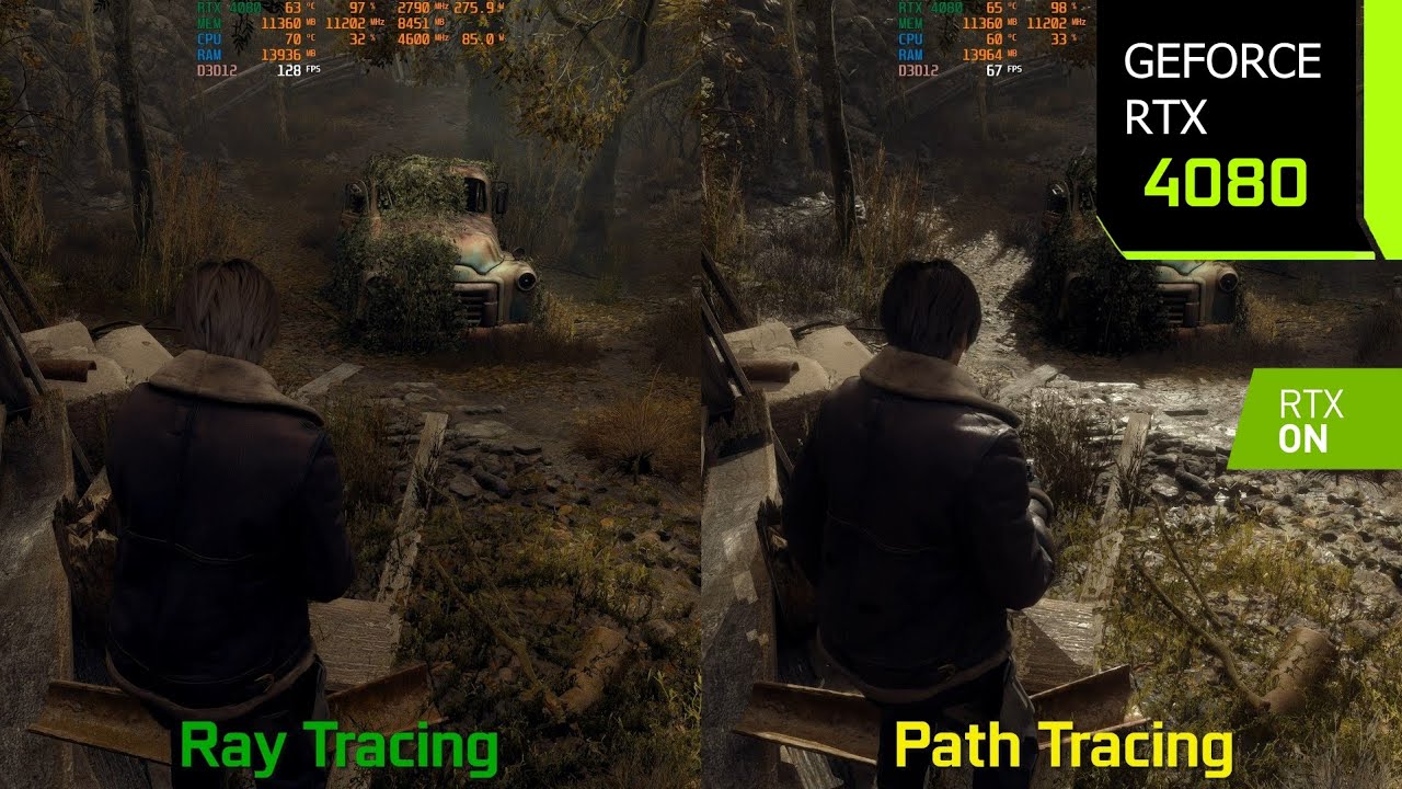 Resident Evil 4 Remake Path Tracing Mod vs Ray Tracing - Graphics/Performance Comparison | RTX 4080