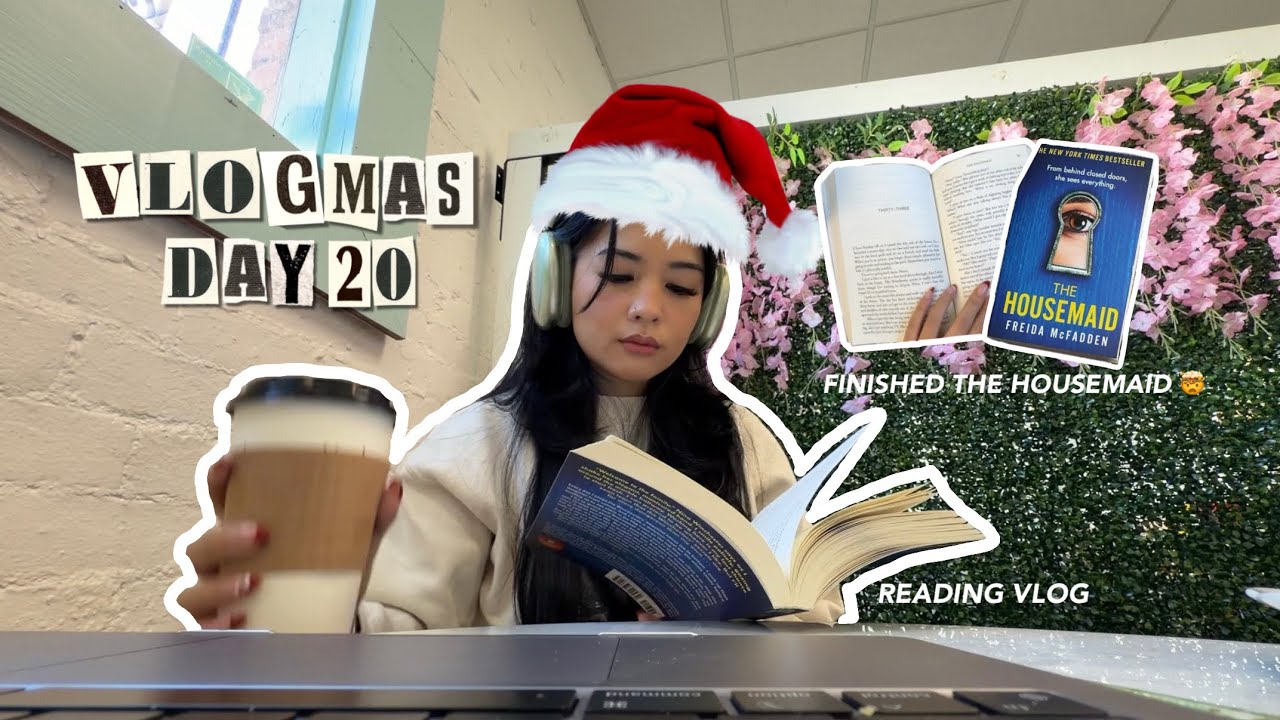 come with me to a cafe to read 📖☕️ finishing the housemaid | vlogmas day 20 🎄