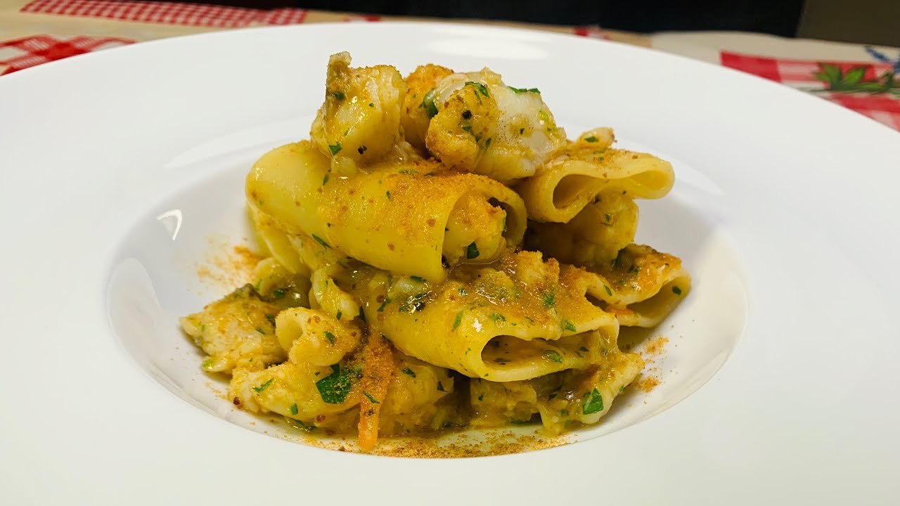 Paccheri con Rana Pescatrice e Bottarga