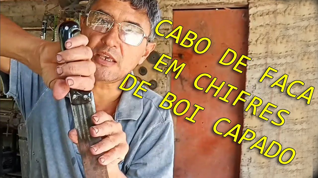 CABO DE FACA CORNETA FEITO DE CHIFRE DE BOI