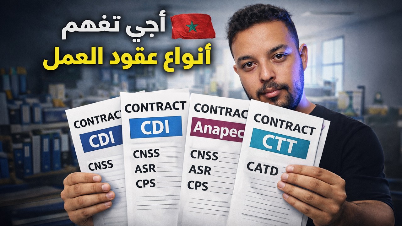 آجي تفهم أنواع عقود العمل فالمغرب 🇲🇦 ِCDI - CDD - Anapec - CTT - CATD