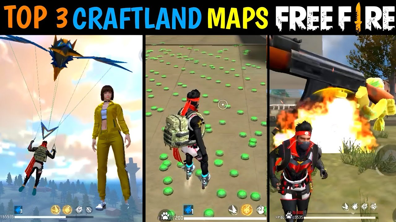 Top 3 Amazing Craftland Map 🥶 FREE FIRE // 2026-27 / only for short videos creators
