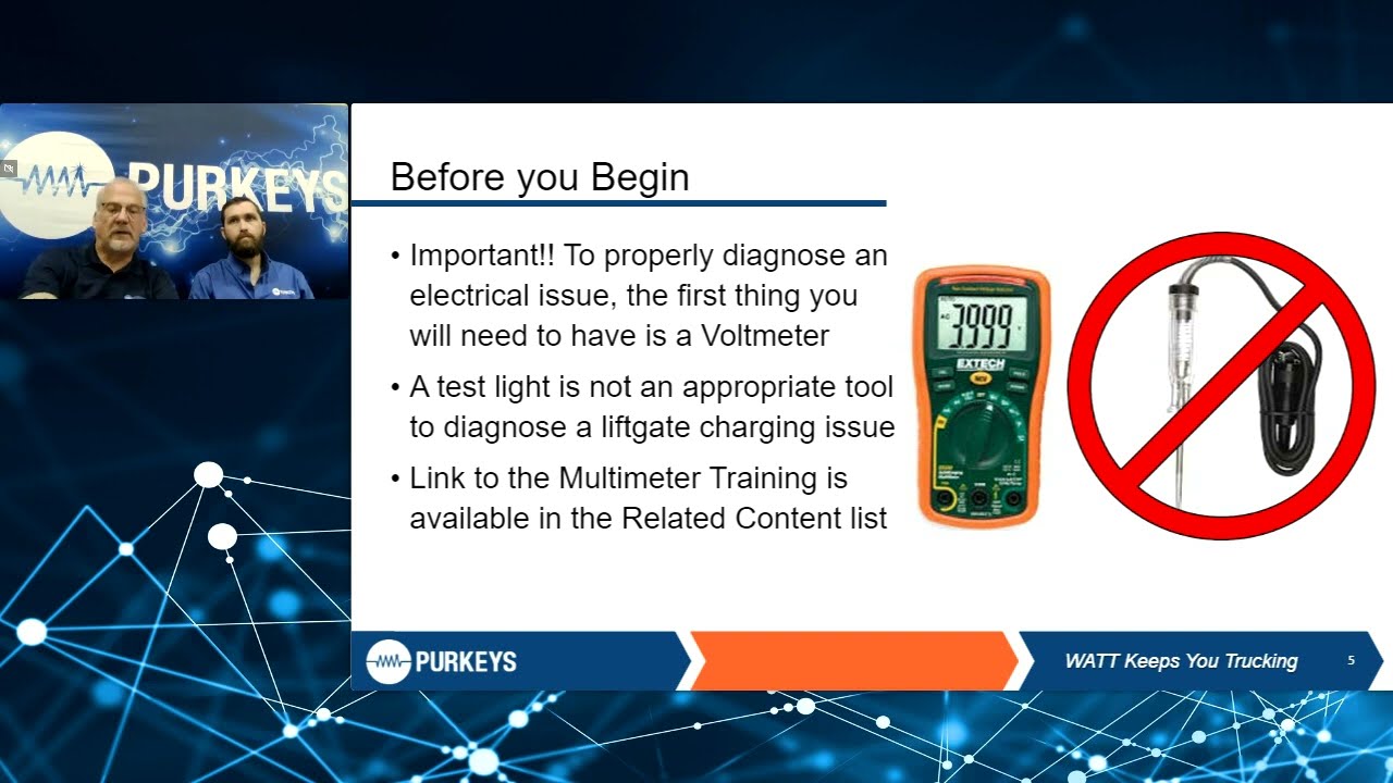 Liftgate Charging Diagnostics & Preventative Maintenance Checks Webinar - Purkeys