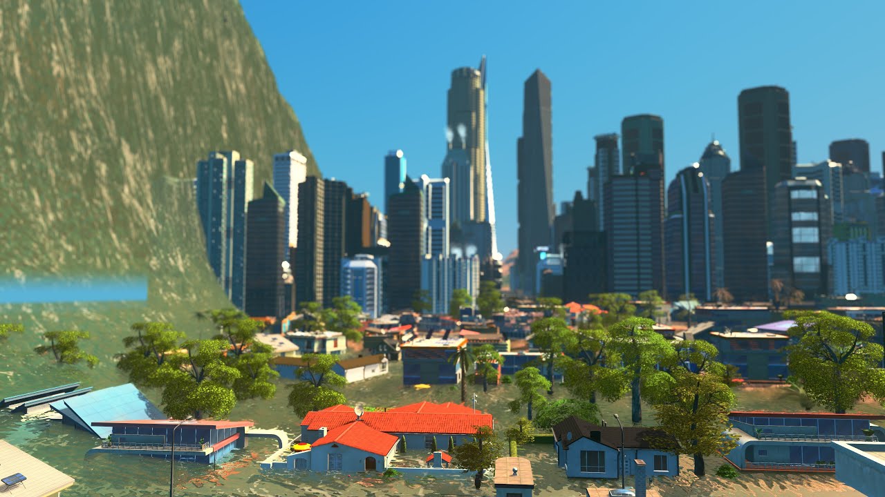 Мегацунами уничтожает пустынный регион | Cities Skylines Цунами № 241