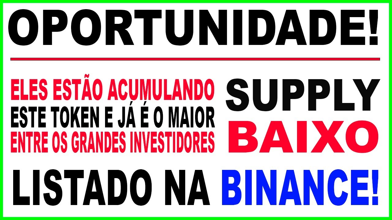 CRIPTOMOEDA PROMISSORA SENDO ACUMULADA EM QUASE 2 BILH&Otilde;ES DE D&Oacute;LARES - SUPPLY BAIXO - NA BINANCE