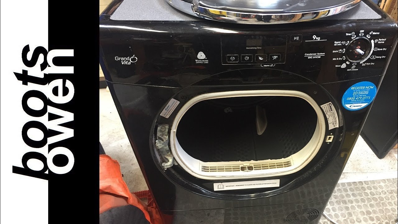 Candy Grand O Vita tumble dryer, it smelled like burning clothes: GVC D91CBB lets take a look inside