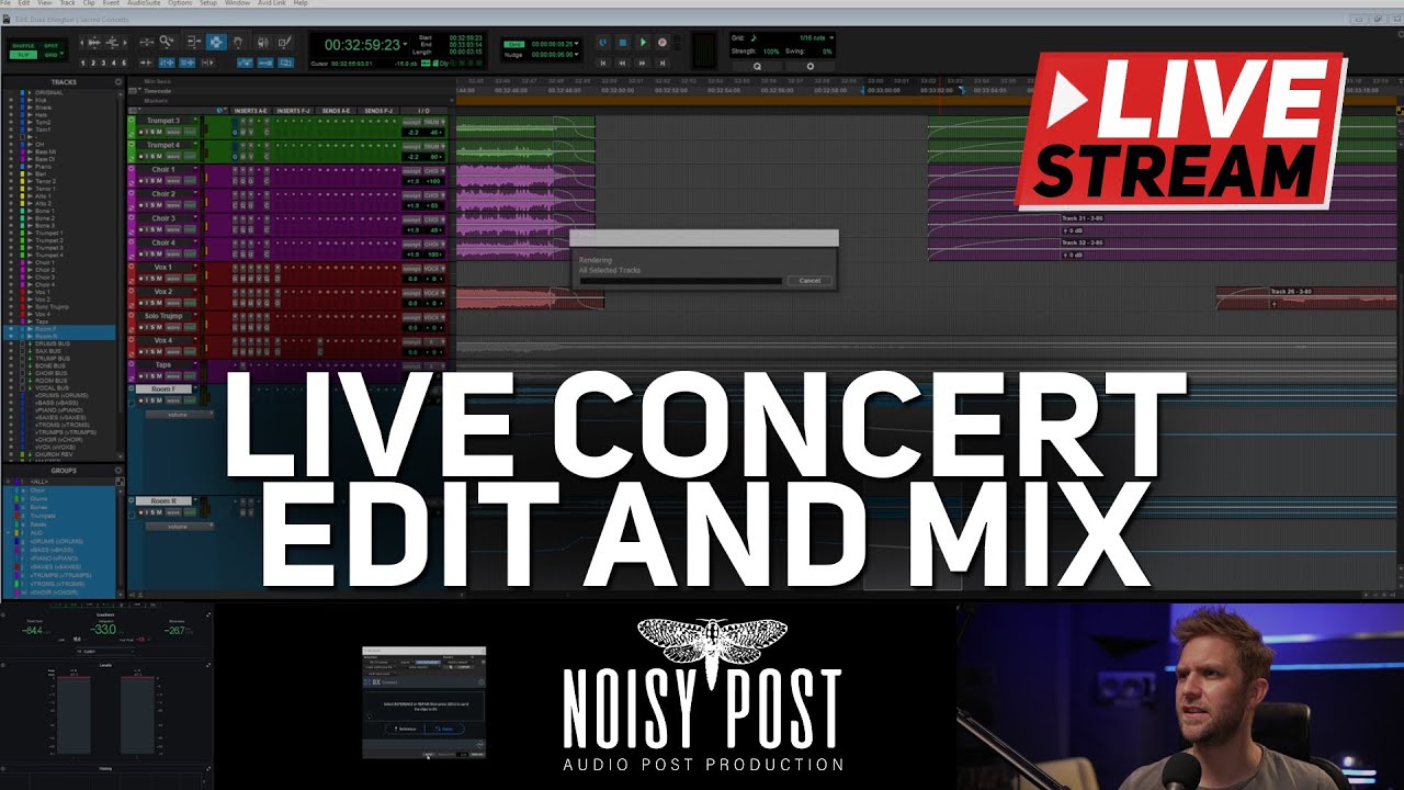 WATCH AS I EDIT & MIX A LIVE CONCERT | Audio Post Production Live Stream