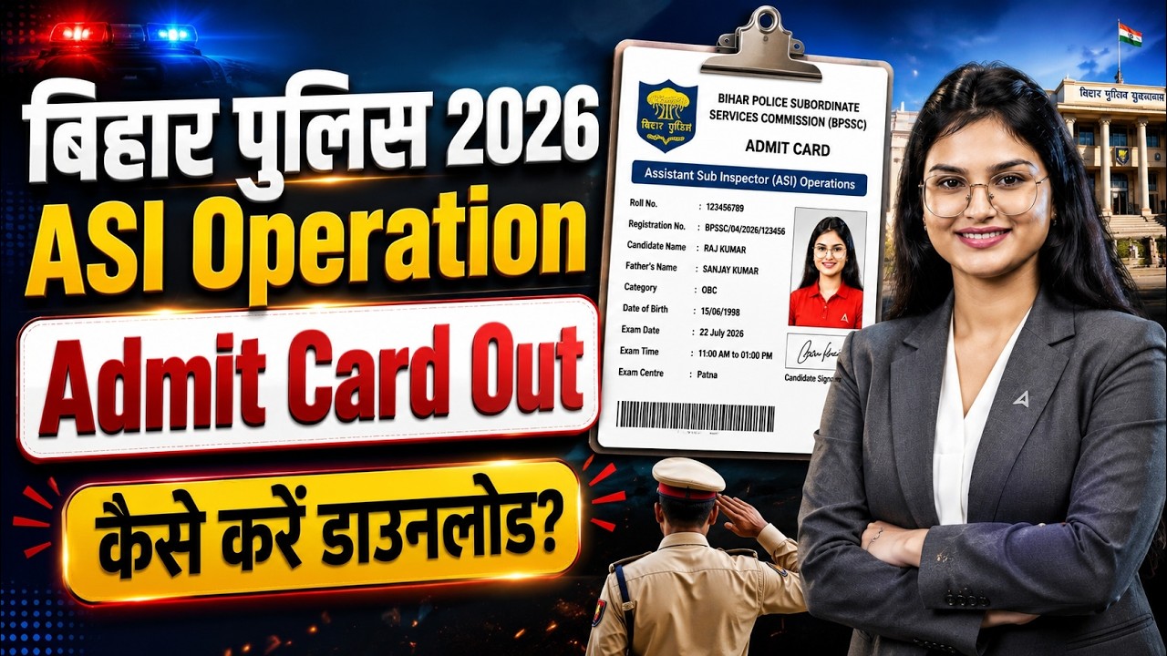 Bihar Police ASI Operations Admit Card 2026 | Assistant Sub Inspector Admit Card कैसे डाउनलोड करें?