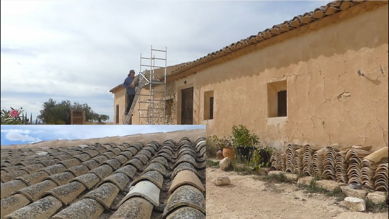 Restoring the beautiful original clay tile roof of our Spanish Finca