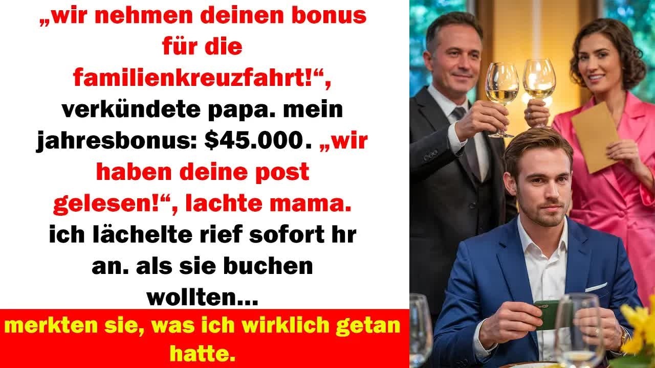 sie wollten meinen $45 000 bonus für die kreuzfahrt… doch dann kam ihre böse überraschung