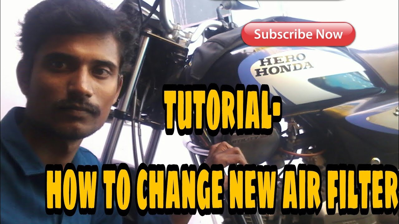 Air filter change|| splendor plus new air filter change|