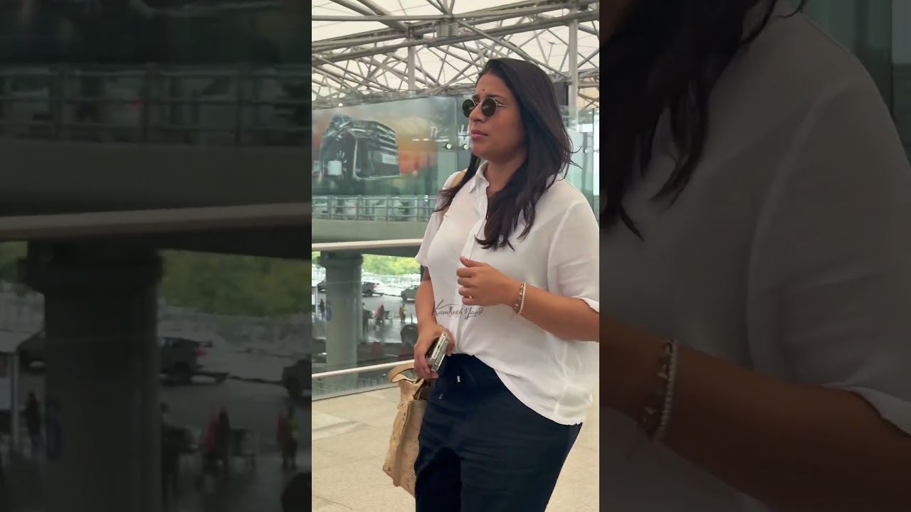 Sushmita konidela all smiles papped departing from hyd