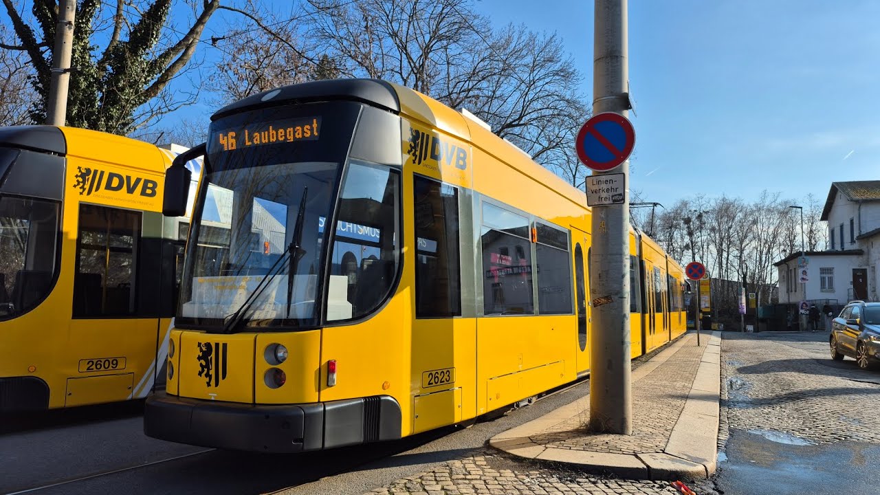Tram Dresden | Mitfahrt im kompletten 46 von Kronstädter Platz bis S Niedersedlitz im NGT D8DD 2623