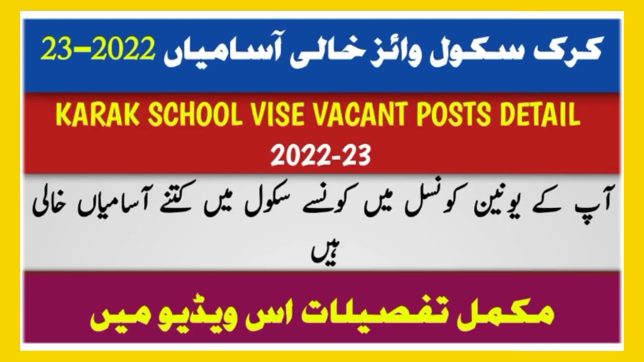 ETEA test preparation,Detail of all karak male vacant posts of pst,check and select your school.