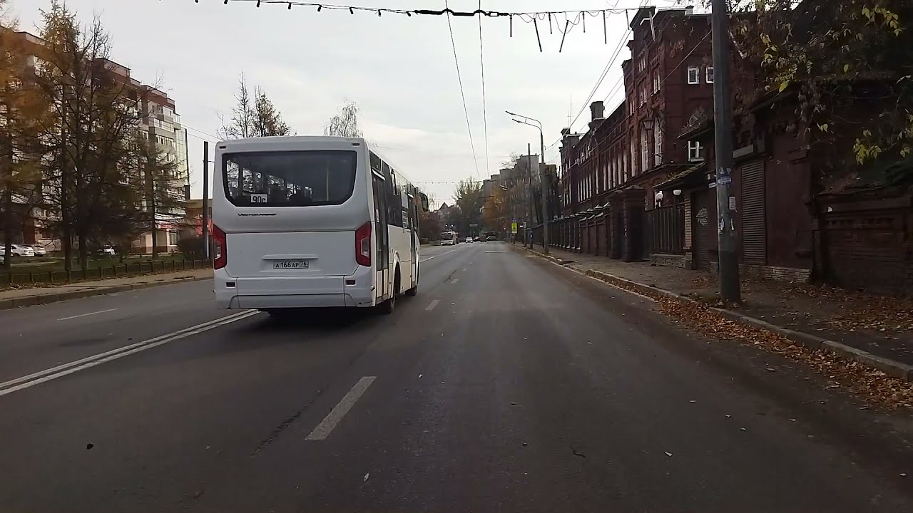 Троллейбус, 1-й маршрут (целиком). Ярославль. Вид из кабины.