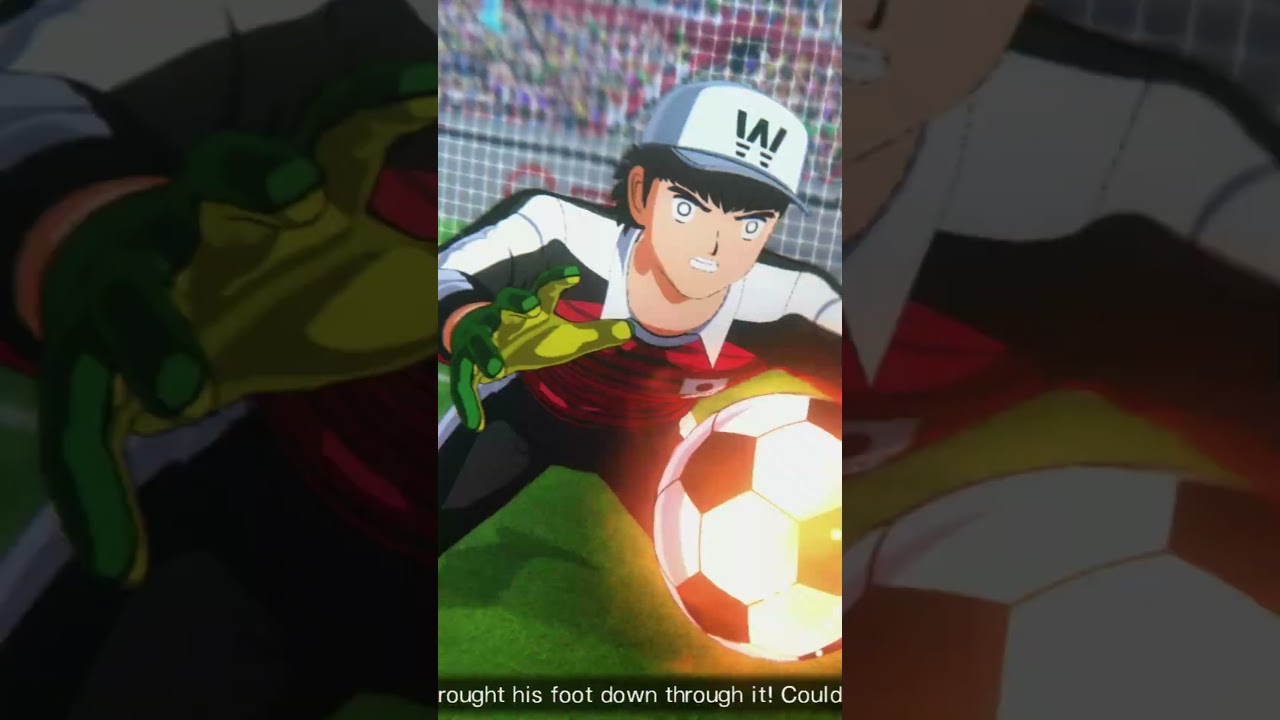 Schneider HIGH FIRE SHOT goal VS Wakabayashi in captain tsubasa rise of new champions