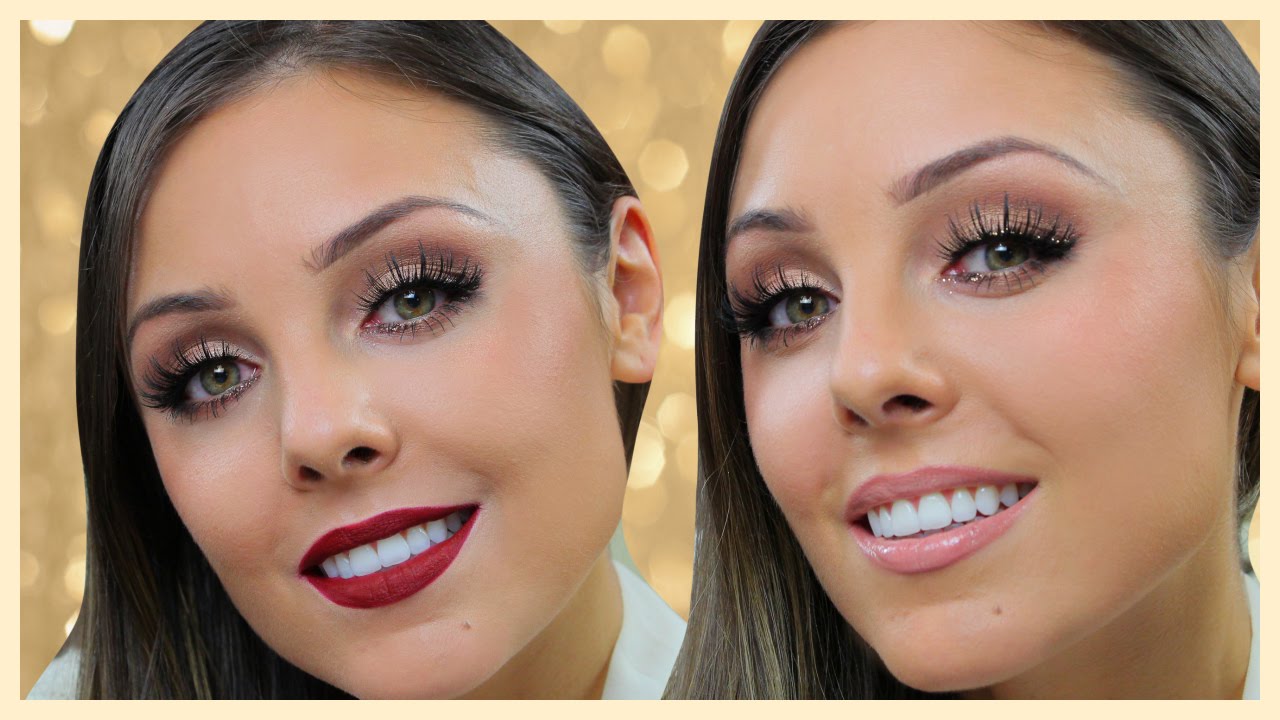 Glamorous Holiday Party Makeup: Glitter Liner + Bold Lips | Kristi-Anne Beil