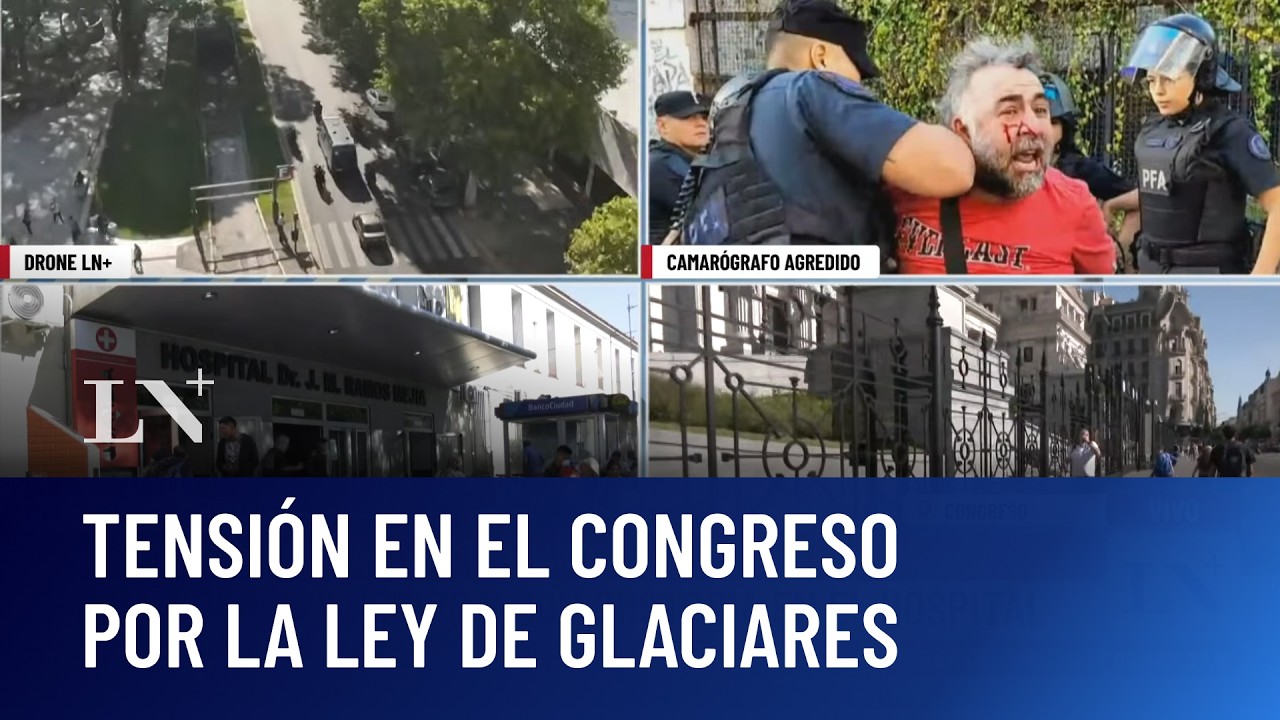 Jueves caliente: tensión por la ley de glaciares; violencia y ataque contra los periodistas