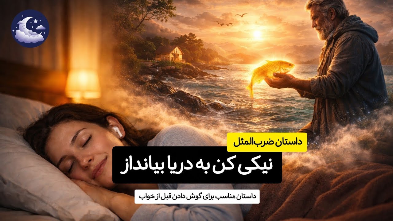 داستان ضرب‌المثل نیکی کن به دریا بیانداز (تو نیکی می کن و در دجله انداز) | برای خواب راحت گوش بده✨️🌙