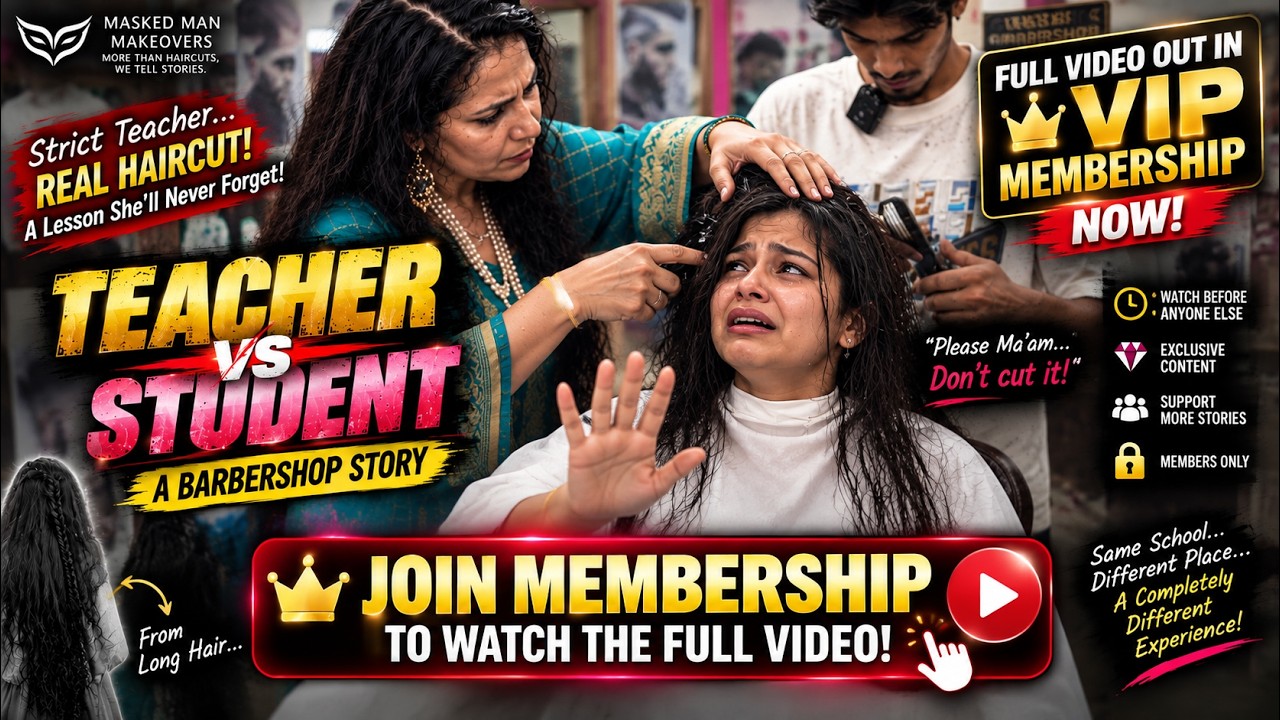 10 Minutes Footage - TEACHER takes STUDENT to a Gents barbershop for a SHORT HAIRCUT.