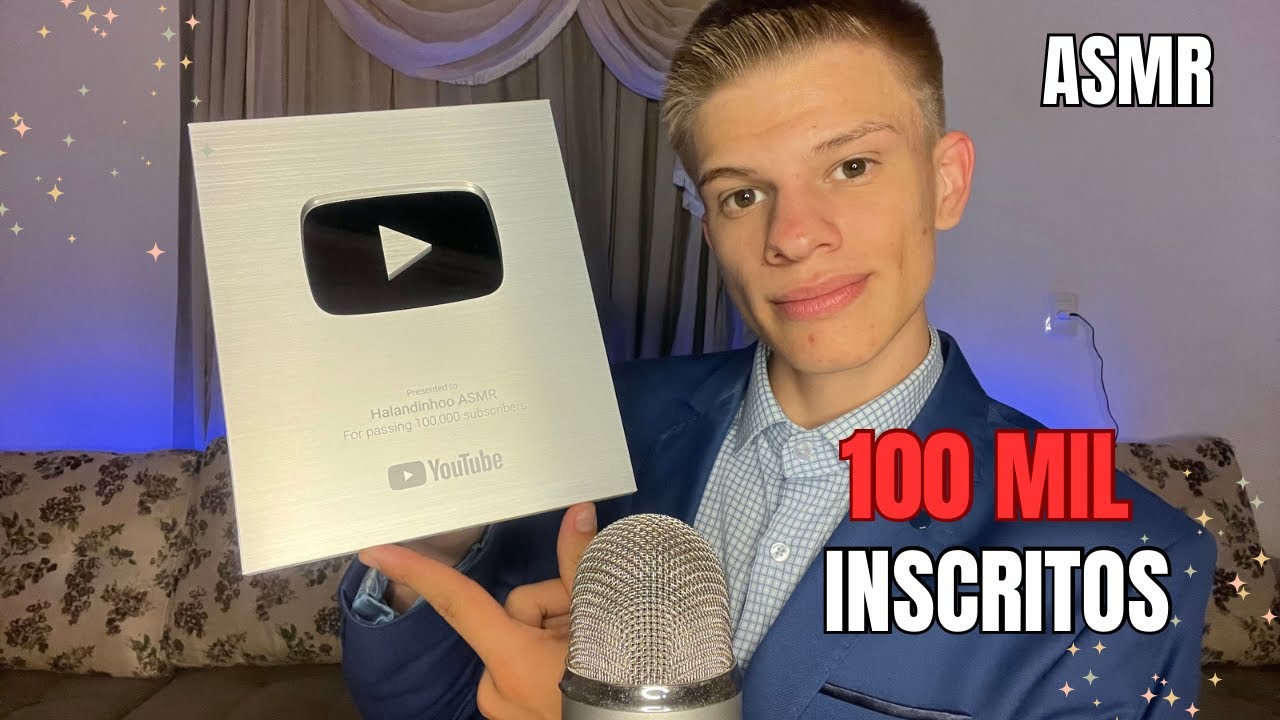 ASMR | ABRINDO MINHA PLACA DE 100 MIL INSCRITOS 