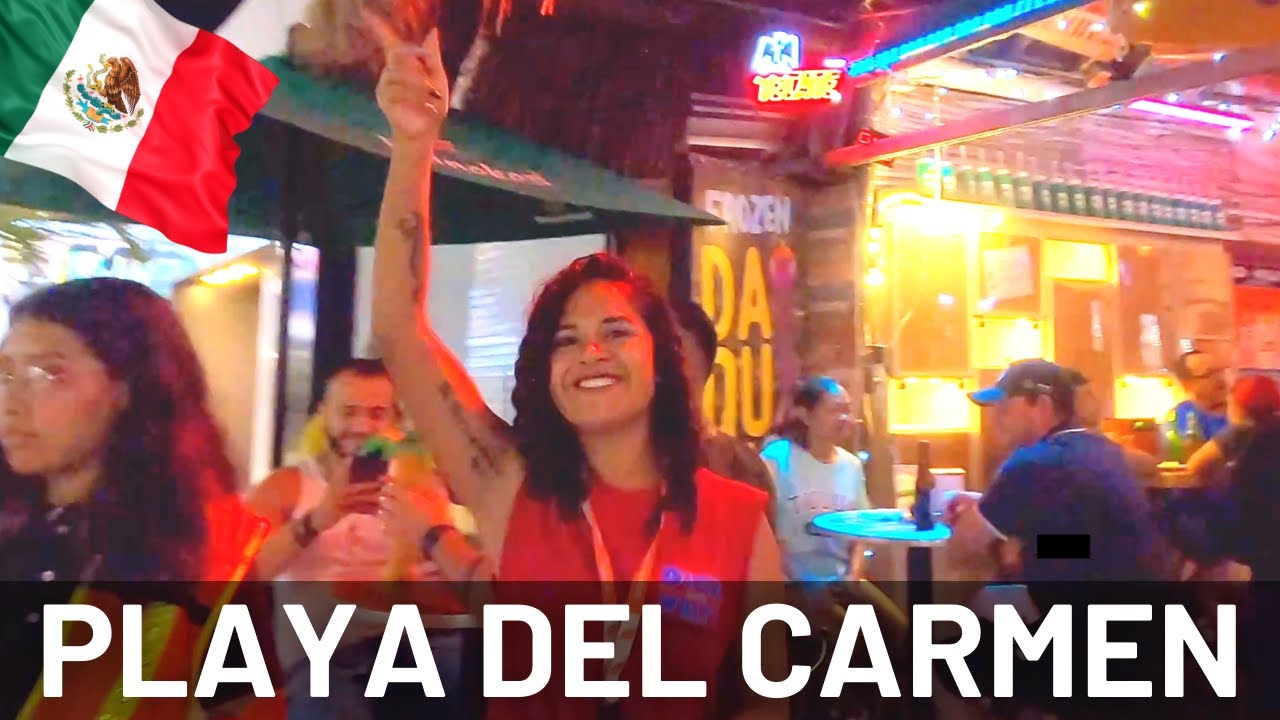Playa del Carmen Party and Nightlife Walking Tour 2021 Mexico 4K Walk Cancun