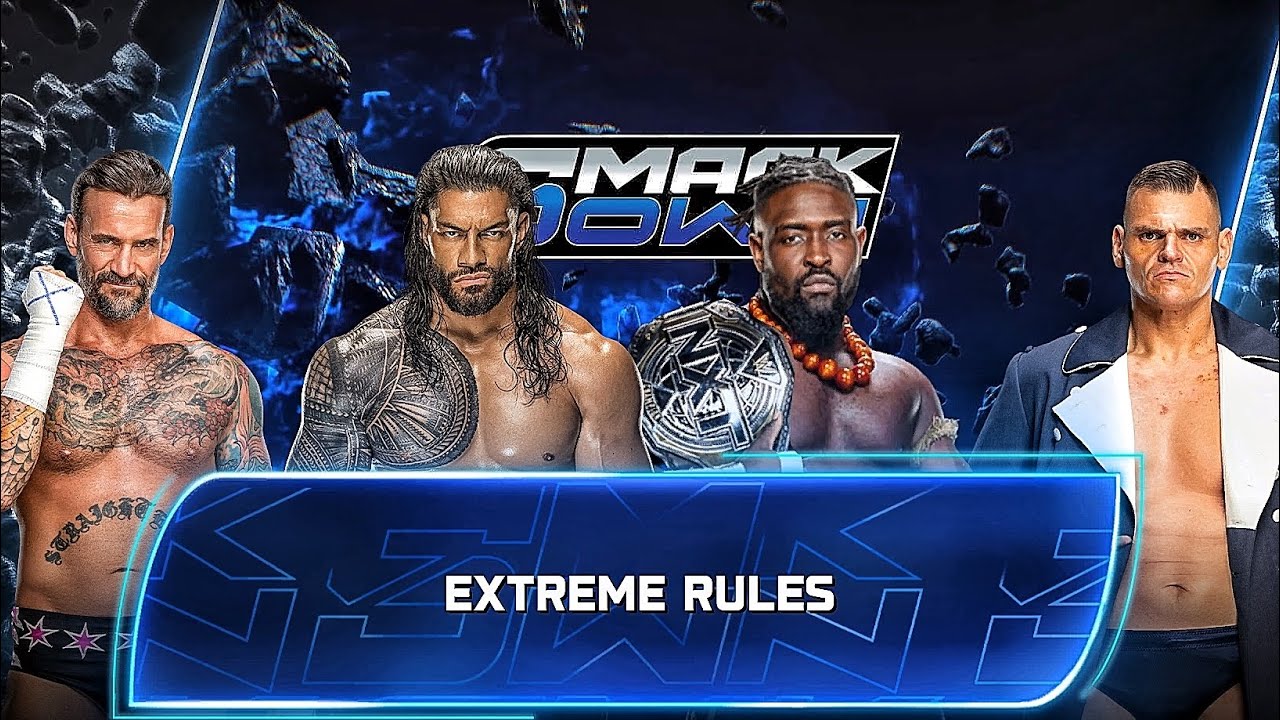 CM Punk Vs Roman Reigns Vs Oba Femi Vs Gunther - Extreme Rules Match At WWE Smackdown